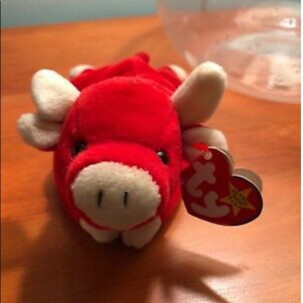 TY beanie baby - 1995 Snort the Red Bull, *Rare